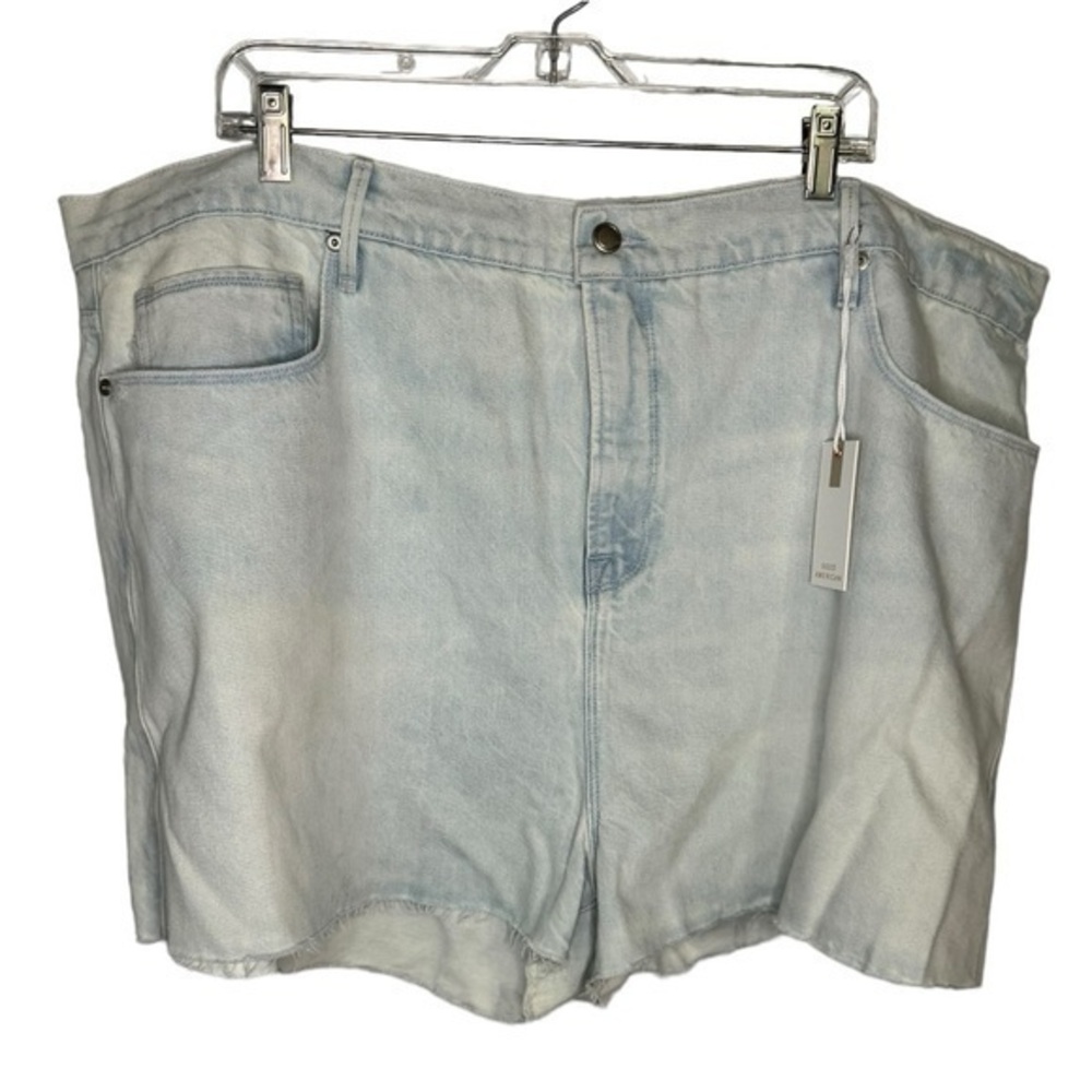 Good American Style GNISS206T I398 Faded Blue Shorts with Drawstring Size 18 NWT